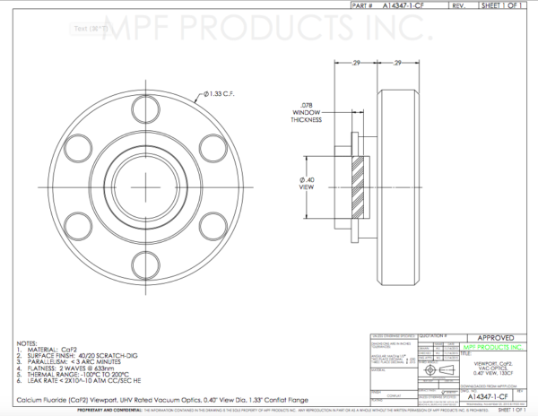 Extended Range UHV Calcium Fluoride Viewports - Apex Vacuum