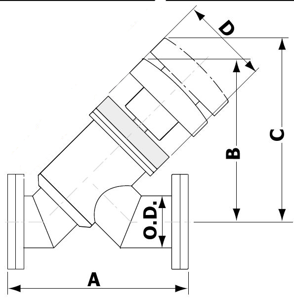 Manual Angle In-Line Valve Conflat Flange