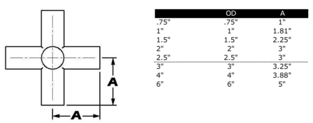 Weldable 5-Way Cross - Image 2