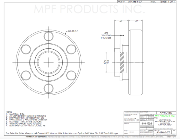 Extended Range UHV Zinc Selenide Viewports - Apex Vacuum