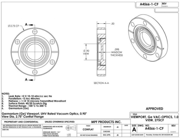 UHV Germanium Viewports - Apex Vacuum