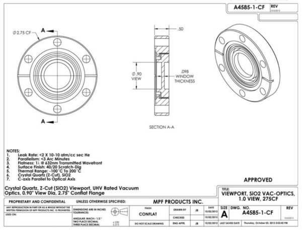 UHV Quartz Viewports - Apex Vacuum